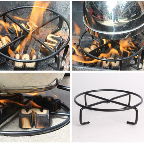 Portable Mini Stove Rack Iron Stand Stove Bracket Holder Outdoor Black M3L4