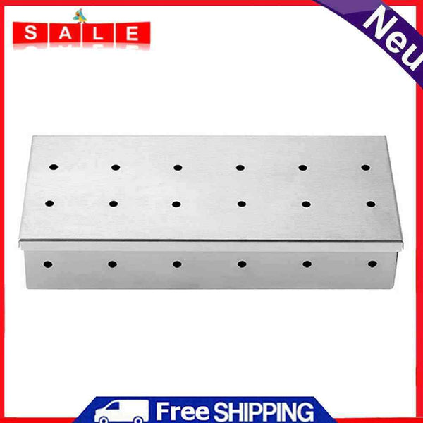 Stainless Steel Smoke Box for Meat BBQ Barbecue Picnic Wood Chip Washable Smoker
