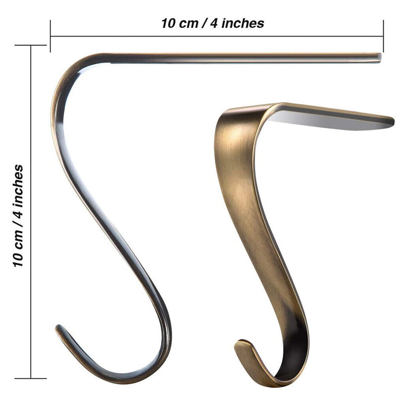 Christmas Stocking Holders Hooks Fireplace Hanger Metal Hanging Clip (2pcs)