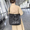 Embroidery Thread Lattice Crossbody Tote Bag Female Trending Shopping Handbag