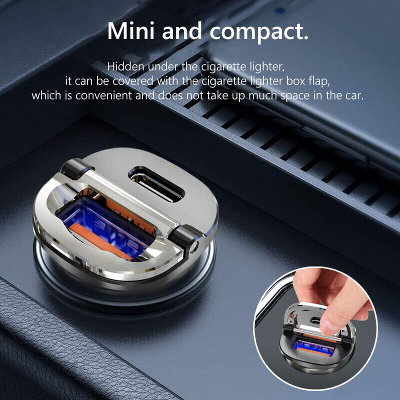 Dual USB Fast Charging Adapter PD QC3.0 12-24V Car Charger for Mobile Phone