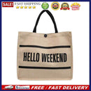Fashion Simple Letters Women Linen Totes Handbags Casual Shopping Shoulder Bag