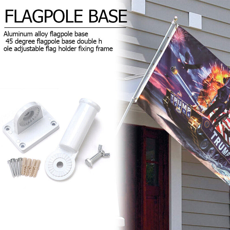 Flag Holder Aluminum Adjustable Wall Mounted Flagpole Angle Bracket Stand B