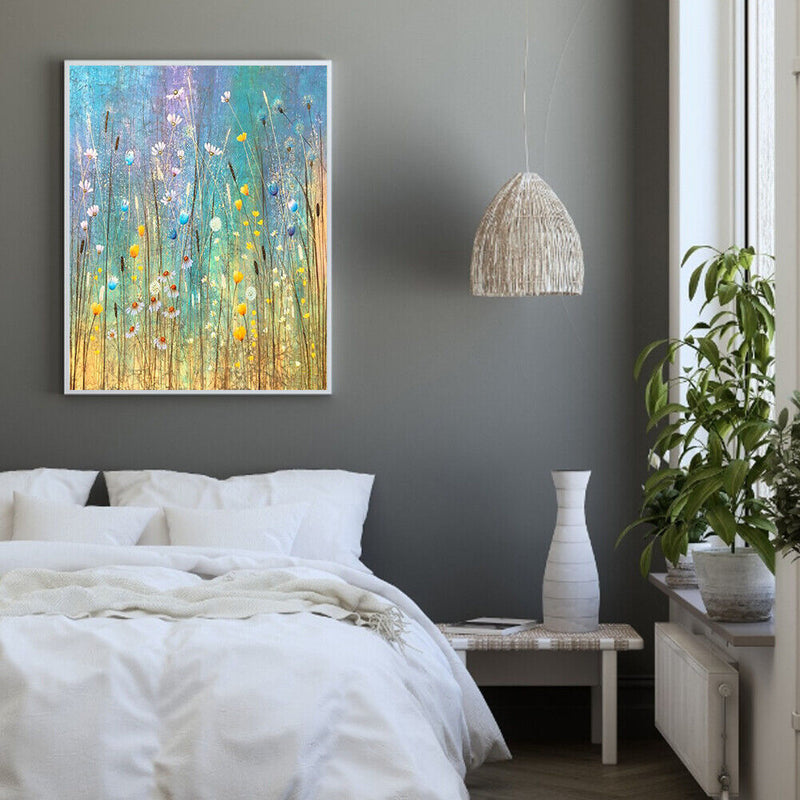 Oil Paint By Numbers Long Stemmed Flowers Hand Painted Drawing DIY Set No Frame