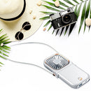 Foldable Mini Hanging Neck Fan Summer Silent Cooling Personal Fan (White)