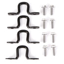 4pcs Pickup Truck Bed Steel Tie Down Anchors with 8 Bolts Universal (Black)