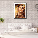 5D DIY Golden Lady Full Round Diamond Painting Mosaic Picture Wall Rhinesto