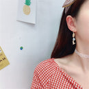 Elegant Jewelry Sweet Starlight Asymmetric Earrings Cute Cat Rhinestone Tassel