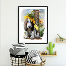 Handpainted DIY Sunflower and Puppy Oil Paint by Numbers Pictures Craft Gift Kit