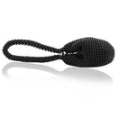 Women Metal Evening Clutch Bags Fashion Rhinestone Purse Handbag (Black)