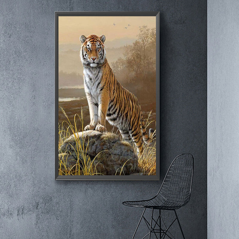 5D DIY Diamond Drawing Northeast Tiger Kits Full Round Drill Wall Decor Crafts