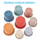 6/8pcs Funny Wheat Straw Hourglass Stacking Cup Baby Bathtub Intelligence T