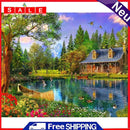 Painting By Numbers Kit DIY Lakeside Cottage Canvas Oil Art Picture Ornaments