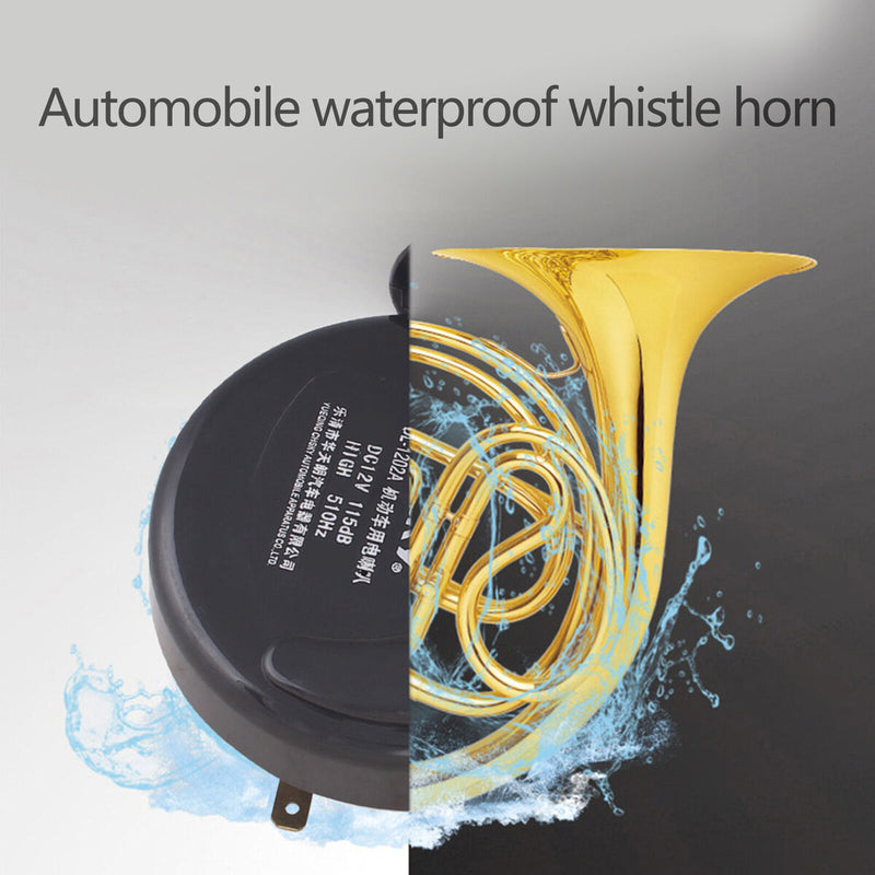 1 Pair Car Horns Loud 12V 105dB Motorcycle Snail Sound Horn Waterproof Trumpet