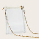 PVC Clear Crossbody Bag Transparent Chain Phone Purse Shoulder Jelly Handbags