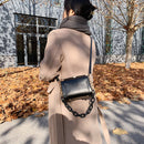 Retro Leather Shoulder Totes Women Solid Chain Flap Messenger Bag (Style 2)