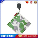 Mini Square Double-Sided Golf Ball Cleaning Towel w/ Carabiner Camo (Green)
