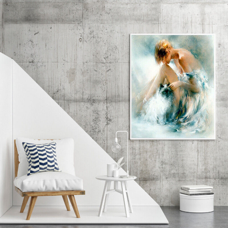 Girl Oil Paint By Numbers Kit DIY Acrylic Painting Wall Art Picture Craft Dec