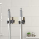 10pcs Wall Mounted Mop Holder Broom Brush Hanger Rack Organizer(Black-2)