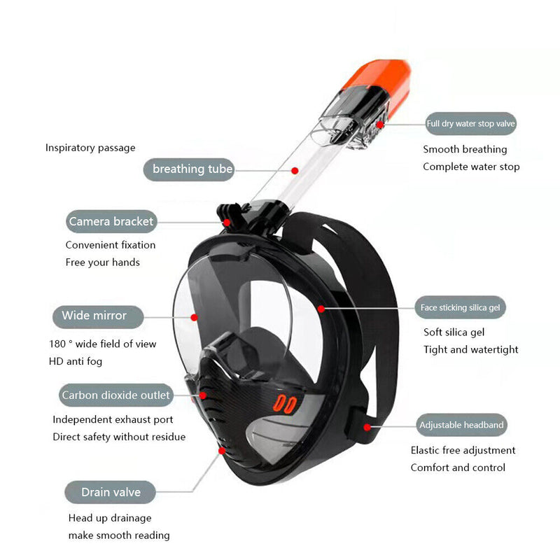 #A Professional Scuba Full Face Diving Cover Swimming Equipment for Women Men