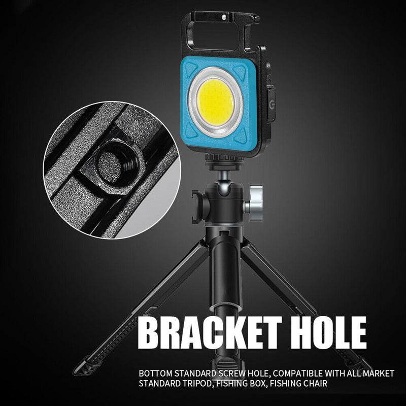 COB LED Keychain Flashlight USB 500LM Outdoor Fishing Camping Working Light