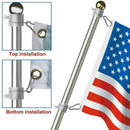2* Metal Flag Pole Flagpole Rotating Rings Clip Anti Grommet Wrap Mounting S4Z7