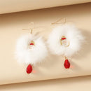 Jewelry Christmas Theme Pompon Christmas Earrings Hook Earrings Ear Stud