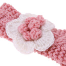 Knitted Flower Kids Hair Band Twist Woven Woolen Baby Headband(Pink)