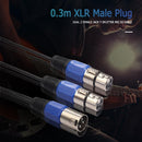 30cm 3-Pin XLR Male to Dual XLR Female Audio Microphone Cable Adapter Wire