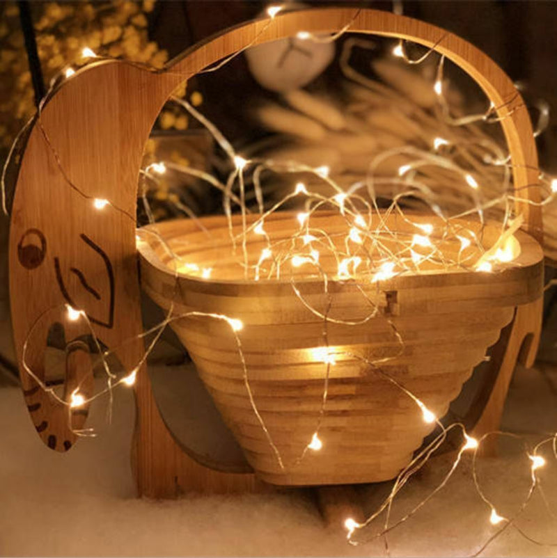Year Christmas Fairy LED Decorative Light Outdoor String Lights Garland Lamp