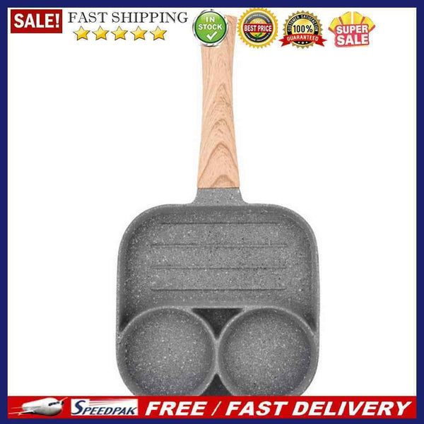 Frying Omelet Pan Non-stick Egg Steak Ham Pancake Breakfast Maker (2 Holes)