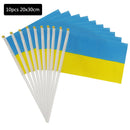 10pcs Ukraine Flag Ukrainian Bunting with Flagpoles Parades Decor (20x30cm)