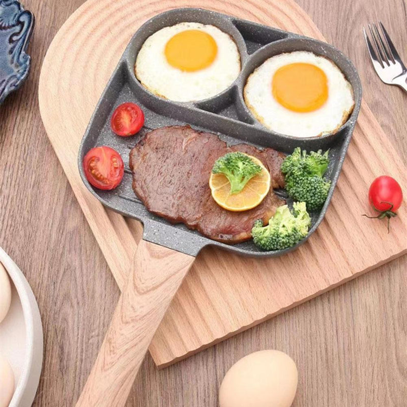 Frying Omelet Pan Non-stick Egg Steak Ham Pancake Breakfast Maker (2 Holes)
