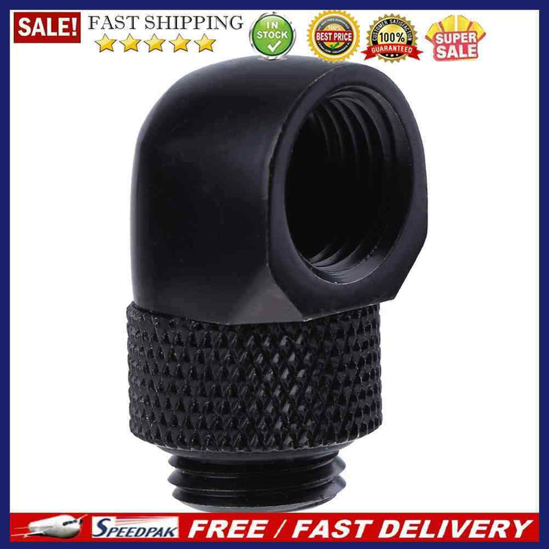 G1/4 Inner Outer Dual Thread 90 Degree Rotary Water Tube Connector(Black)