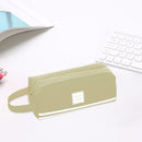 Korean Large Capacity Pencil Case Bags Zipper Solid Stationery Box (Green) Newly