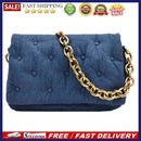 Casual Solid Color Totes Women Denim Underarm Handbag Street Travel Shoulder Bag