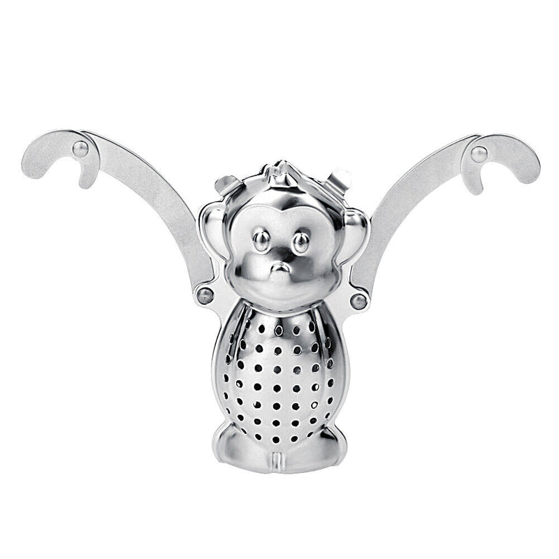 Monkey Shape Tea Infuser Loose Leaf Strainer Herbal Filter Tray Spice Newly