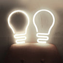 Light Bulb LED Neon Light Neon Sign Hanging Decoration Night Lamp (White)