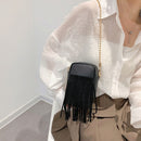 #A Fashion PU Mobile Phone Bag Tassels Designer Women Leather Crossbody Handbags