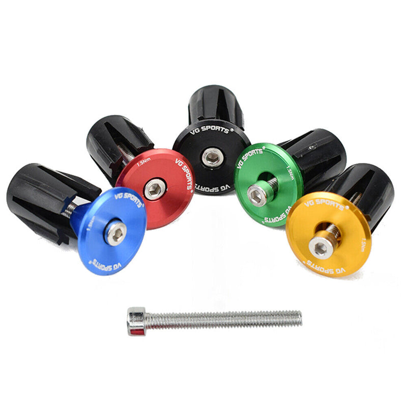 VG Sports 2x Bike Handlebar Aluminium Alloy Bicycle Grip Bar Plug Cycling P