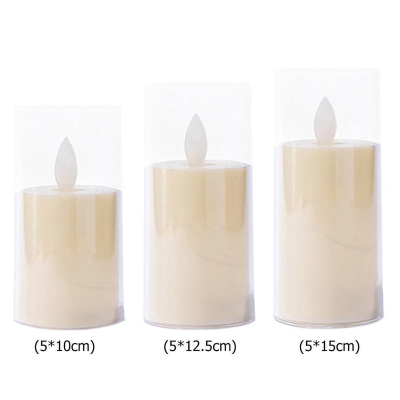 Flameless Candle Lights Electronic Tealight Wedding Home Room Decor (7.5x15cm)