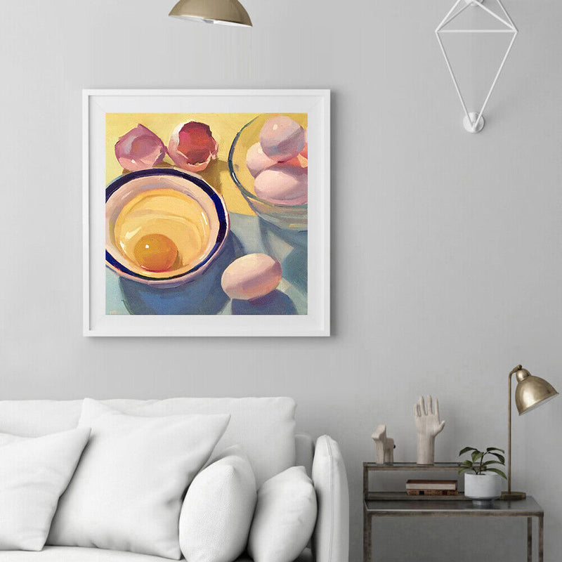 Eggs in Bowl Kit Colouring Oil Canvas Pictures DIY Hand Painted Paint By Numbers