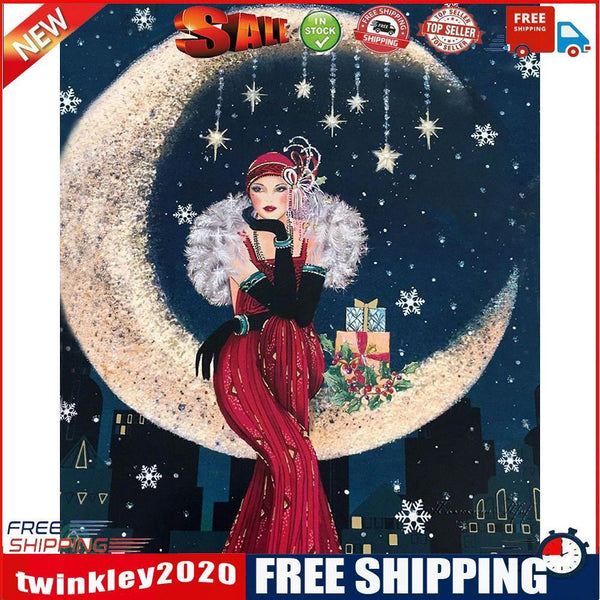 Moon Women Paint By Numbers Kit DIY Frameless Picture On Canvas Craft Art