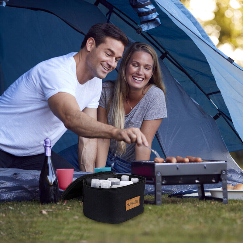 9pcs Camping Seasoning Jar Portable Sauce Container Outdoor for Kitchen Barbecue