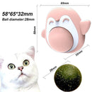 #A Penguin Shaped Cat Toys with Dust Cover 360 Rotating Licking Snacks Pet Produ