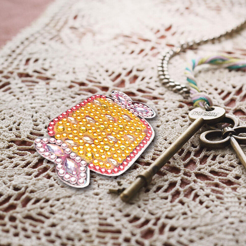 5pcs/Set Cute Candy Full Drill Special Shape Diamond Painting Keychain Art Newly