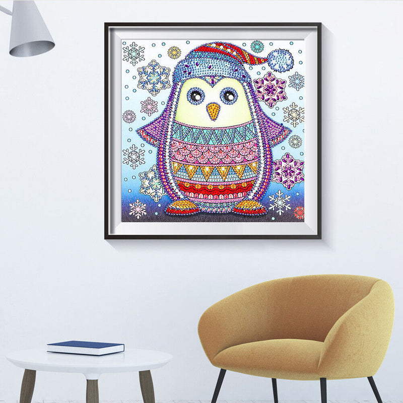5D DIY Penguin Rhinestone Drawing Part Special Shaped Drill Diamond Painting