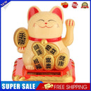 Chinese Lucky Cat Wealth Waving Shaking Hand Fortune Welcome Craft (Yellow)