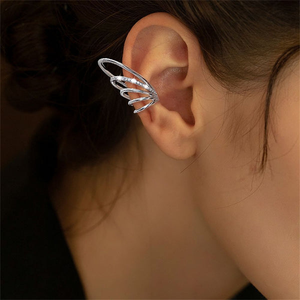 Zircon Sparkling Wedding Angel Wings Without Piercing Ear Cuff Ear Clip