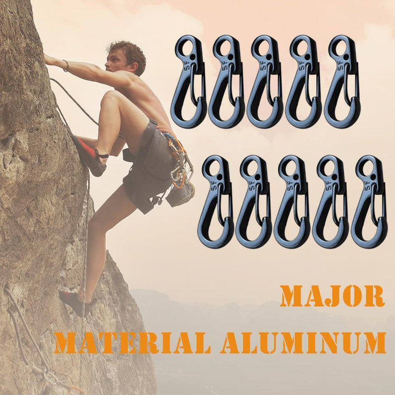10pcs Mini Carabiner Keychain Outdoor Climbing Spring Buckle EDC Survival Too